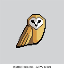 Ilustración de arte Pixel Owl. Lechuza Pixelada. El ave búho pixeló para el juego de arte píxel y el icono para el sitio web y el videojuego. retro de la vieja escuela.