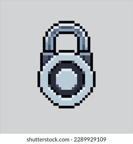 Ilustración de arte de píxeles Bloqueo de almohadilla. Candado pixelado. Icono de la tecla de bloqueo de teclado pixelado
para el juego de arte píxel e icono para el sitio web y el juego de vídeo. retro de la vieja escuela.