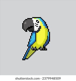 Pixel art illustration Parrot. Pixelated Parrot. Parrot bird pixelated for the pixel art game and icon for website and video game. old school retro.