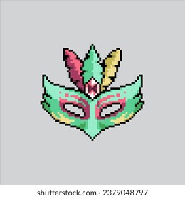 Pixel art illustration Party Mask. Pixelated Party Mask. Carnival pasty mask electronics icon pixelated for the pixel art game and icon for website and video game. old school retro.