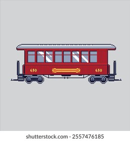 Pixel art illustration Passenger Carriage. Pixelated Passenger Train. Passenger Train Carriage icon pixelated for the pixel art game and icon for website and video game. old school retro.