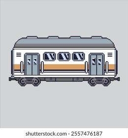 Pixel art illustration Passenger Carriage. Pixelated Passenger Train. Passenger Train Carriage icon pixelated for the pixel art game and icon for website and video game. old school retro.