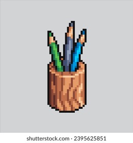 Pixel art illustration Pen Holder. Pixelated Pen Holder. Pen or Pencil Holder pixelated for the pixel art game and icon for website and video game. old school retro.