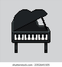 Ilustración de Pixel Piano. Pixelado. Icono de música piano pixelado
para el juego de arte píxel e icono para el sitio web y el juego de vídeo. retro de la vieja escuela.