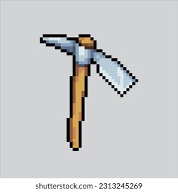 Pixel art illustration pickaxe. Pixelated pickaxe tools. pickaxe weapon and tools pixelated
for the pixel art game and icon for website and video game. old school retro.

