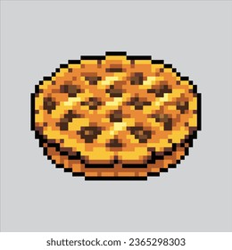 Pixel art illustration Pie. Pixelated Pie. Autumn Fall Pie cake icon pixelated
for the pixel art game and icon for website and video game. old school retro.