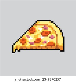 Pixel art illustration Pizza. Pixelated Pizza. Pizza fast food icon pixelated
for the pixel art game and icon for website and video game. old school retro.
