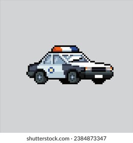 Pixel art illustration Police Car. Pixelated Police. Police Cop Car pixelated for the pixel art game and icon for website and video game. old school retro.