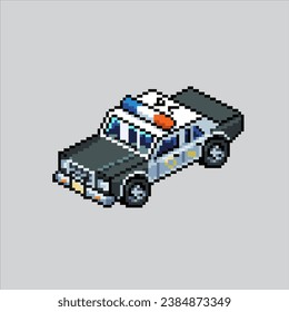 Pixel art illustration Police Car. Pixelated Police. Police Cop Car pixelated for the pixel art game and icon for website and video game. old school retro.