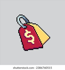 Pixel art illustration Price Tag. Pixelated Price Tag. Price Tag pixelated for the pixel art game and icon for website and video game. old school retro.