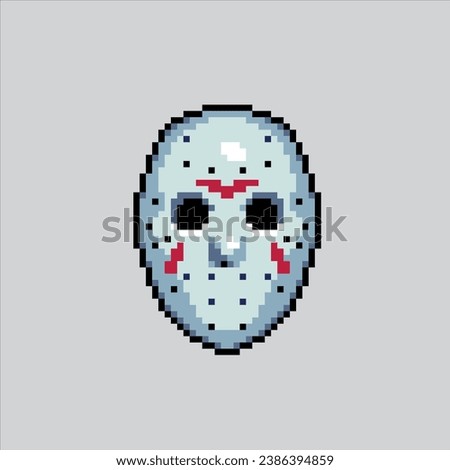 Pixel art illustration Psycho Killer. Pixelated Psycho Jason. Scary Murderer pixelated for the pixel art game and icon for website and video game. old school retro.