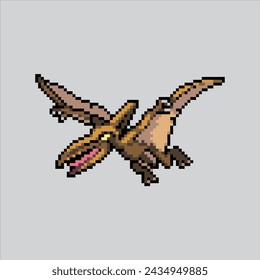 Ilustración de arte de píxeles Pterodactyl. Dinosaurio Pixelado. Pterodáctilo pixelado de dinosaurio volador
para el juego pixel art y el icono para el sitio web y el videojuego.