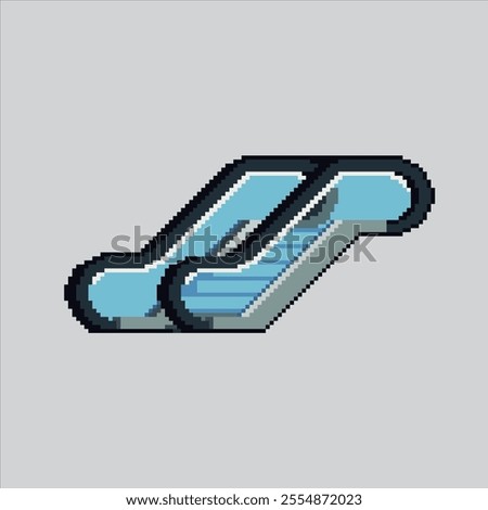 Pixel art illustration Public Elevator. Pixelated Escalator. Public Elevator Escalator icon pixelated for the pixel art game and icon for website and video game. old school retro.