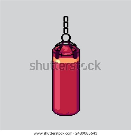 Pixel art illustration Punching Bag. Pixelated Punching Bag. Punching Bag pixelated for the pixel art game and icon for website and video game. old school retro.