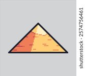 Pixel art illustration Pyramid Building. Pixelated Pyramid Monument. Pyramid Building Monument Icon pixelated for the pixel art game and icon for website and video game. old school retro.