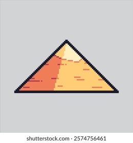 Pixel art illustration Pyramid Building. Pixelated Pyramid Monument. Pyramid Building Monument Icon pixelated for the pixel art game and icon for website and video game. old school retro.