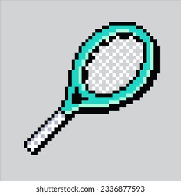 Ilustración de arte de píxeles Racket. Tenis Pixelado. Icono de raqueta de tenis deportivo pixelado
para el juego de arte píxel e icono para el sitio web y el juego de vídeo. retro de la vieja escuela.
