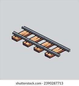 Pixel art illustration railway. Pixelated railway. railway pixelated for
the pixel art game and icon for website and video game. old school retro.