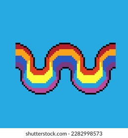 Ilustración de arte de Pixel Arcoiris. Arcoiris Pixelado. El arcoiris colorido pixelado
para el juego de arte píxel e icono para el sitio web y el juego de vídeo. retro de la vieja escuela.