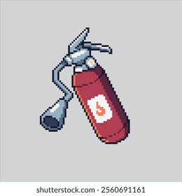 Pixel art illustration Red Fire Extinguisher. Pixelated Fire Extinguisher Spray. Red Fire Extinguisher Spray icon pixelated for the pixel art game and icon for website and video game. old school retro