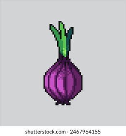 Pixel art illustration Red Onion. Pixelated Onion. Grocery Shallot pixelated for the pixel art game and icon for website and video game. old school retro.