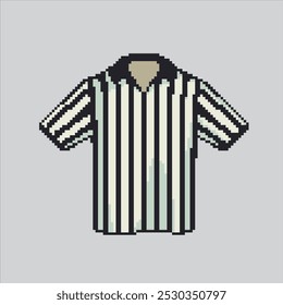 Ilustración de arte de píxeles Árbitro Jersey. Árbitro de fútbol pixelado. Soccer Football Referee Jersey pixelado para el juego de pixel art y el ícono para el Sitio web Video y el juego.