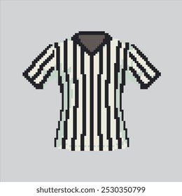 Ilustración de arte de píxeles Árbitro Jersey. Árbitro de fútbol pixelado. Soccer Football Referee Jersey pixelado para el juego de pixel art y el ícono para el Sitio web Video y el juego.