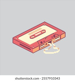 Pixel art illustration Retro Cassette. Pixelated Retro Tape. Retro Cassette Tape icon pixelated for the pixel art game and icon for website and video game. old school retro.