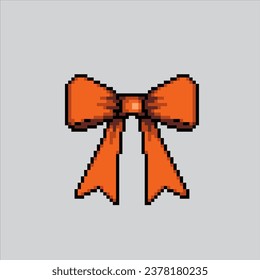 Pixel art illustration Ribbon. Pixelated Ribbon. Ribbon Party pixelated for the pixel art game and icon for website and video game. old school retro.