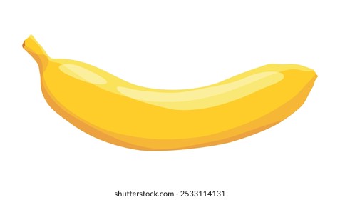 A pixel art illustration of a ripe banana on a white background