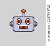 Pixel art illustration Robot head. Pixelated Robot. Robot head icon pixelated
for the pixel art game and icon for website and video game. old school retro.