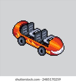 Pixel art illustration Roller Coaster. Pixelated Roller Coaster. Roller Coaster pixelated for the pixel art game and icon for website and video game. old school retro.