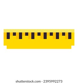 Pixel art illustration Ruler. Pixelated Ruler. Ruler icon pixelated for the pixel art game and icon for website and video game. old school retro.