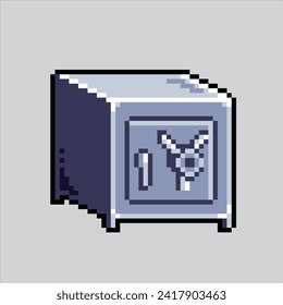 Pixel art illustration Safety Box. Pixelated Deposit box. Safe Deposits Box pixelated for the pixel art game and icon for website and video game. old school retro.