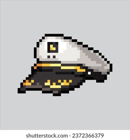 Ilustración de arte de Pixel sombrero marinero. Sombrero de marinero pixelado. sombrero marino
icono pixelado para el juego de arte píxel e icono para el sitio web y el videojuego.
retro de la vieja escuela.