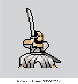 Pixel art illustration Samurai. Pixelated Japan Samurai. Japanese Samurai icon pixelated
for the pixel art game and icon for website and video game. old school retro.