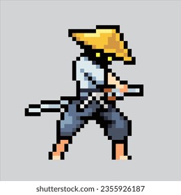 Pixel art illustration Samurai. Pixelated Japan Samurai. Japanese Samurai icon pixelated
for the pixel art game and icon for website and video game. old school retro.