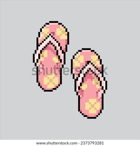 Pixel art illustration Sandals. Pixelated sandals. Sandals
icon pixelated for the pixel art game and icon for website and video game.
old school retro.
