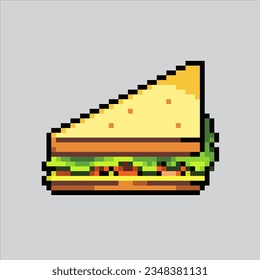 Pixel Art Illustration Sandwich. Pixelsandwich. Sandwich-Essenssymbol pixelig
für das Pixelkunstspiel und Icon für Website- und Videospiel. Altschulretro.