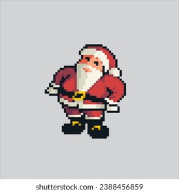 Ilustración de arte de Pixel Santa Claus. Pixeló Papá Noel. Navidad Papá Noel pixeló para el juego de arte píxel e icono para el sitio web y el videojuego. retro de la vieja escuela.