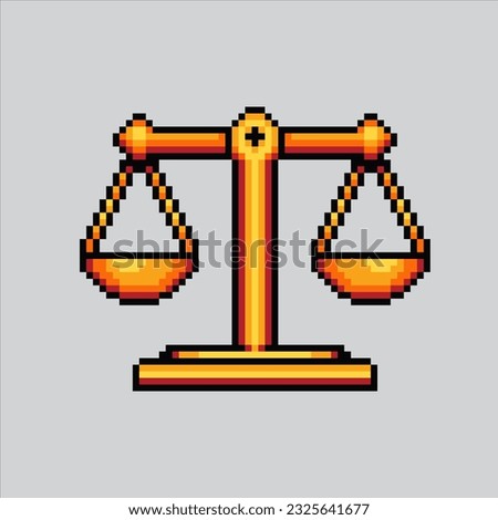 Pixel art illustration scale. Pixelated scale. justice scale icon pixelated
for the pixel art game and icon for website and video game. old school retro.