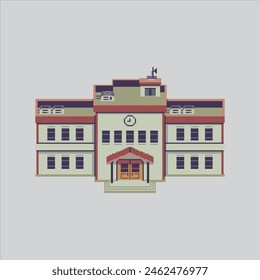 Pixel art illustration School. Pixelated School. School class Building pixelated for the pixel art game and icon for website and video game. old school retro.