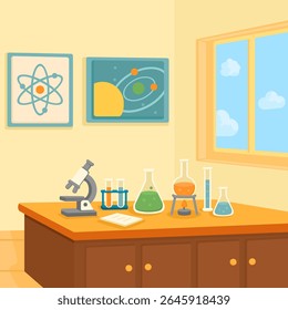 Pixel Art Illustration of a Science Lab