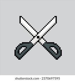 Pixel art illustration Scissors. Pixelated Scissors. Scissors
icon pixelated for the pixel art game and icon for website and video game. old school retro.