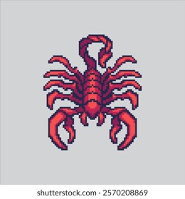 Pixel art illustration Scorpion. Pixelated Scorpion Insect. Scorpion Insect Icon pixelated for the pixel art game and icon for website and video game. old school retro.