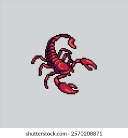 Pixel art illustration Scorpion. Pixelated Scorpion Insect. Scorpion Insect Icon pixelated for the pixel art game and icon for website and video game. old school retro.