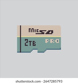 Pixel art illustration sd card. Pixelated memory card.  sd card memory Icon pixelated for the pixel art game and icon for website and video game. old school retro.