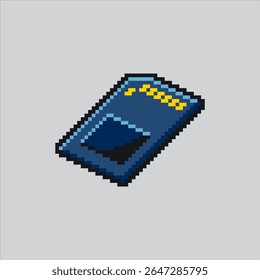 Pixel art illustration sd card. Pixelated memory card.  sd card memory Icon pixelated for the pixel art game and icon for website and video game. old school retro.