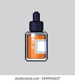 Pixel-Kunst-Illustration Serum-Flasche. Pixelated Hautpflegeflasche.
Beauty Hautpflege Serum Flasche pixeled für das Pixel Art Spiel und Symbol
für Website und Video.