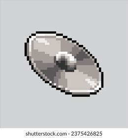 Pixel art illustration shield. Pixelated metal shield. Steel metal shield
icon pixelated for the pixel art game and icon for website and video game. old school retro.